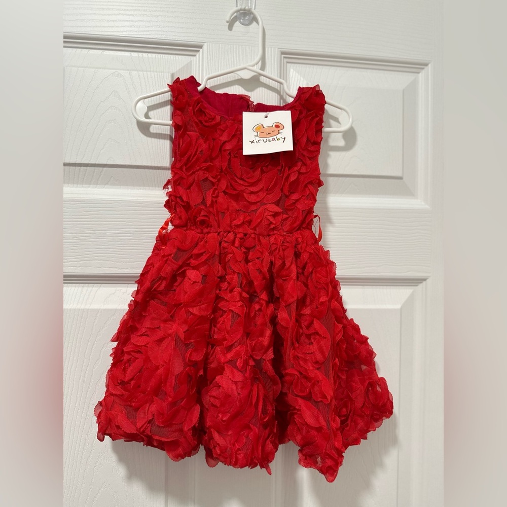 COPY - New Born Christmas First Birthday Party Red Dress